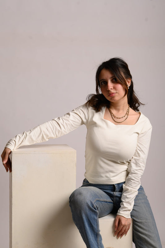 OFF-WHITE SQUARE NECK LONG SLEEVE